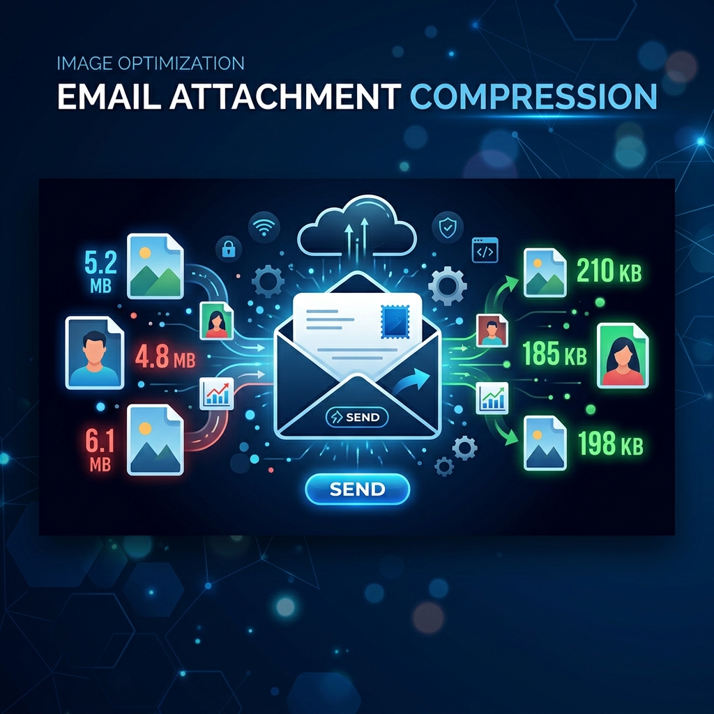 Email envelope with compressed image attachments