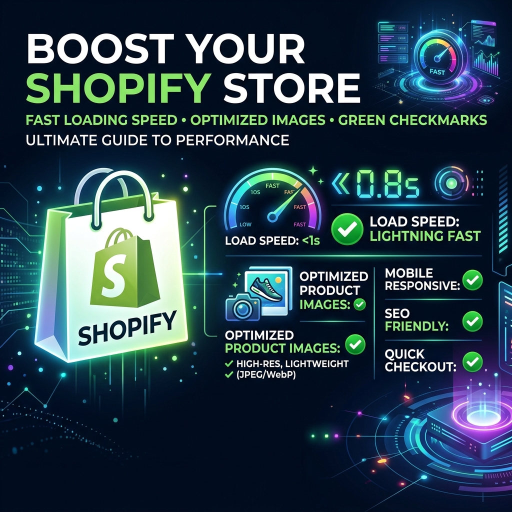 Shopify store with optimized product images and speed metrics